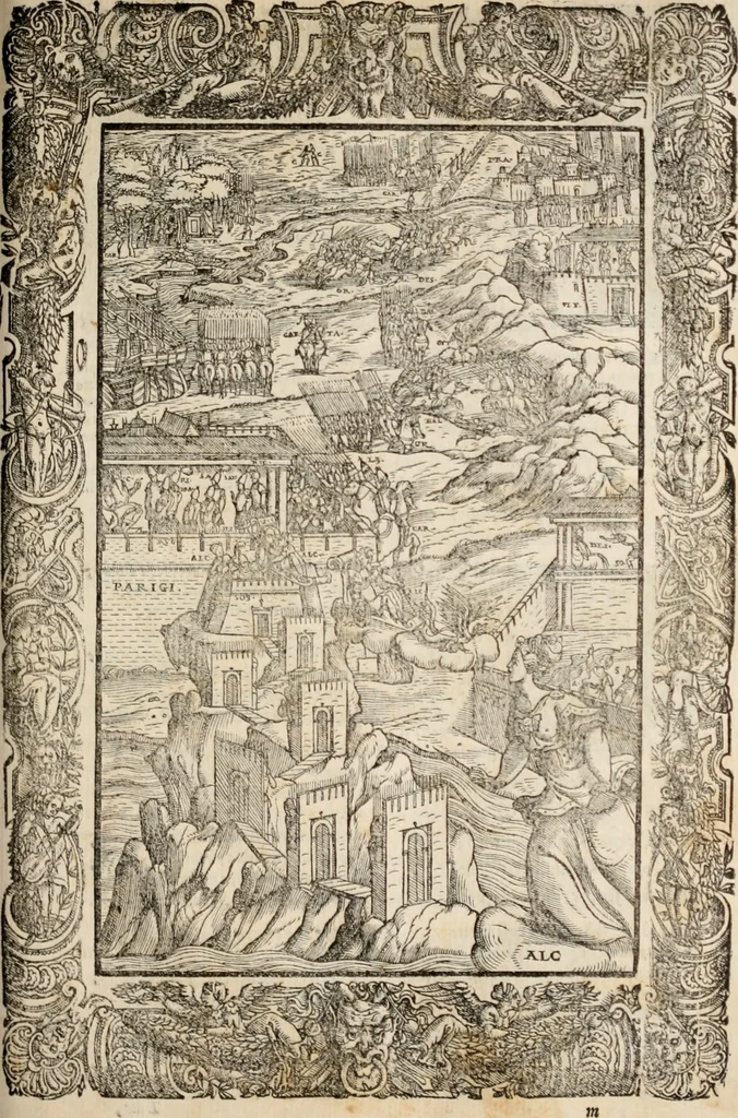 An illustration from Orlando furioso, 1580, leaf 562