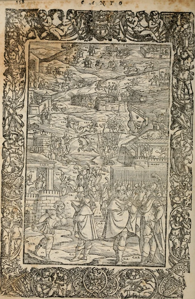 An illustration from Orlando furioso, 1580, leaf 575