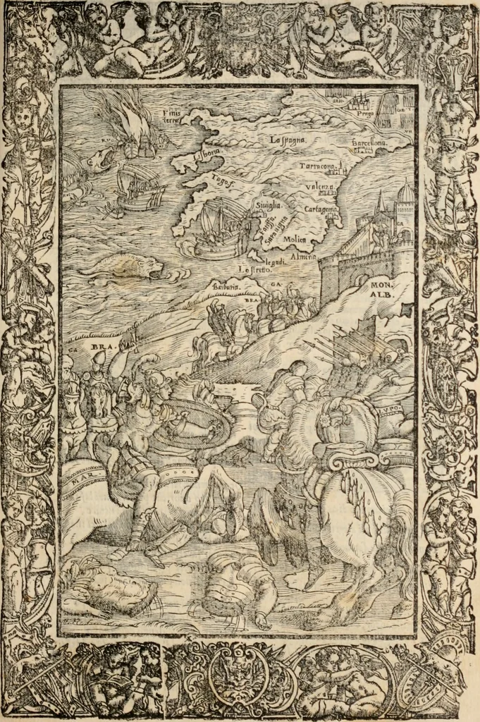 An illustration from Orlando furioso, 1580, leaf 586