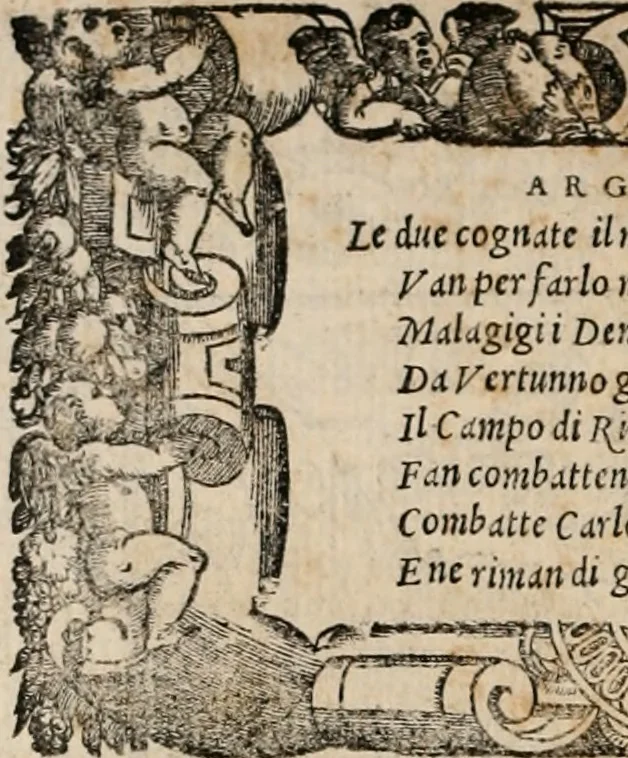 An illustration from Orlando furioso, 1580, leaf 597