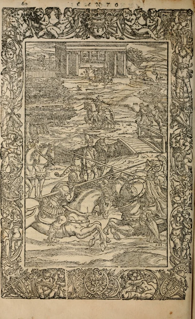 An illustration from Orlando furioso, 1580, leaf 77