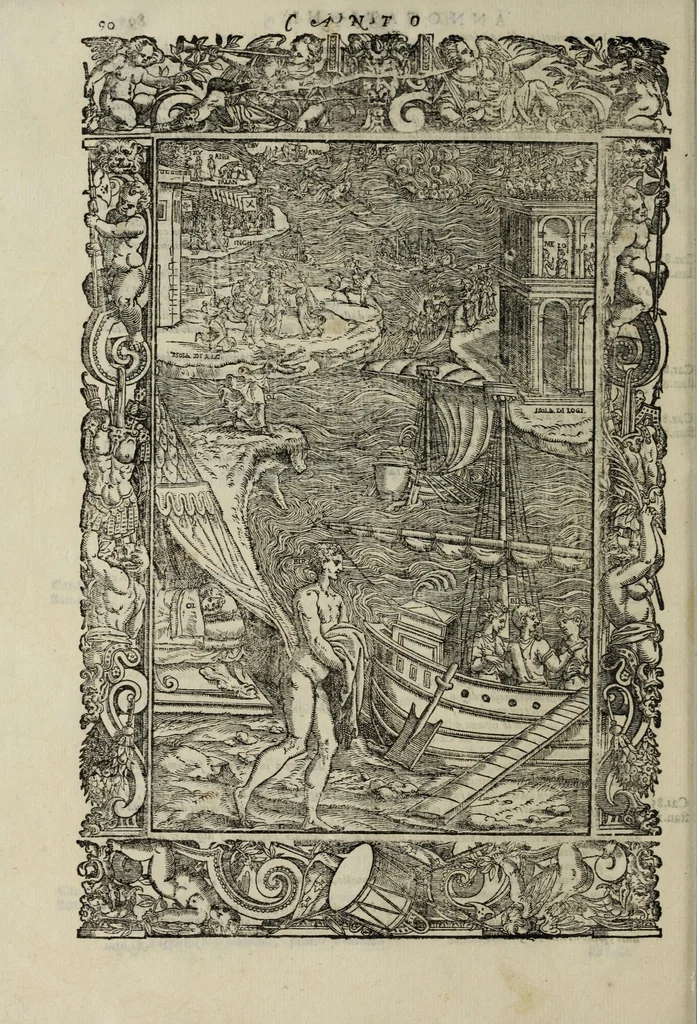 An illustration from Orlando furioso, 1584, leaf 112