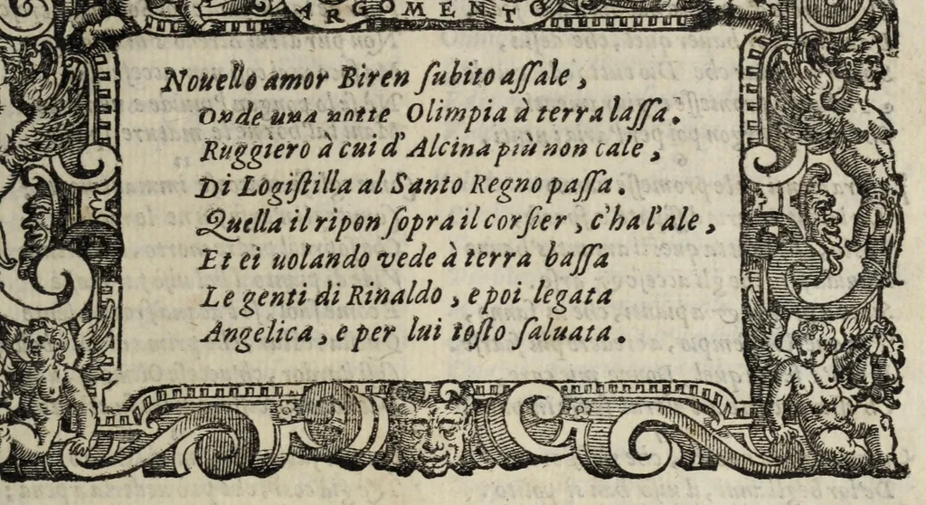 An illustration from Orlando furioso, 1584, leaf 113