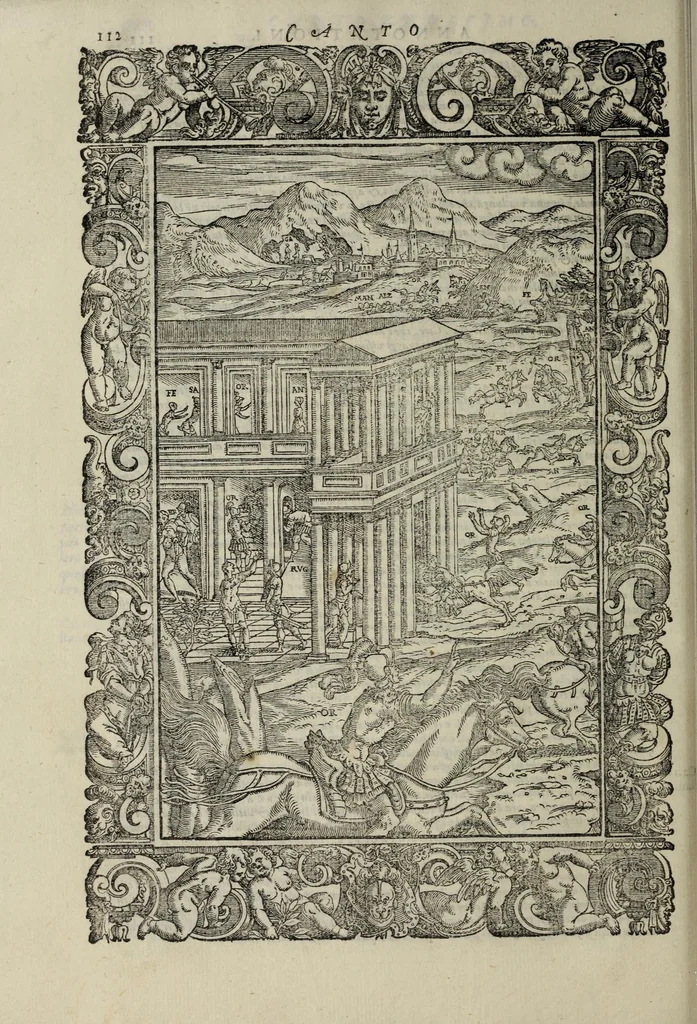 An illustration from Orlando furioso, 1584, leaf 134
