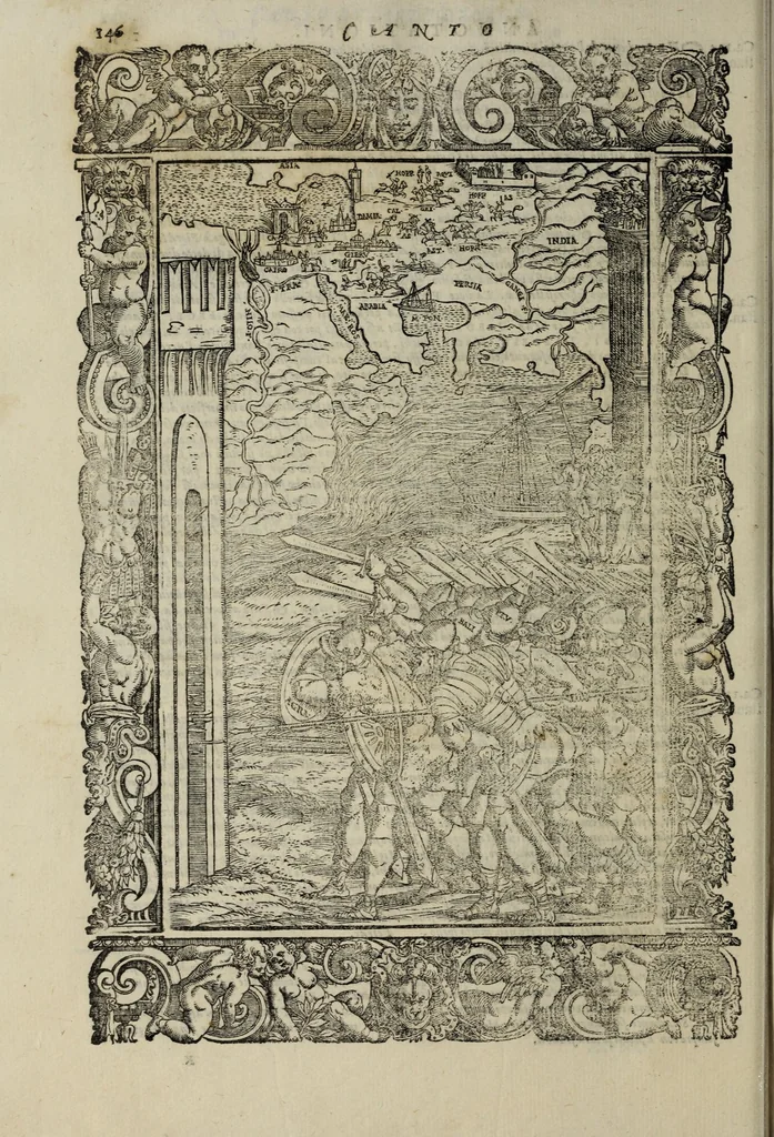 An illustration from Orlando furioso, 1584, leaf 168