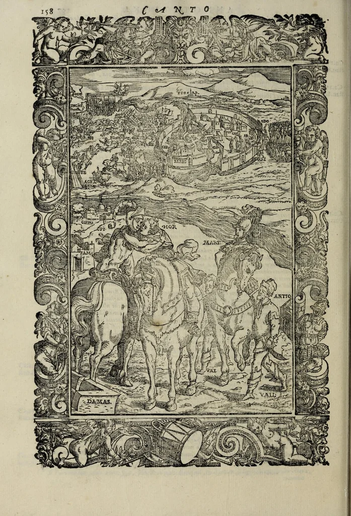 An illustration from Orlando furioso, 1584, leaf 180