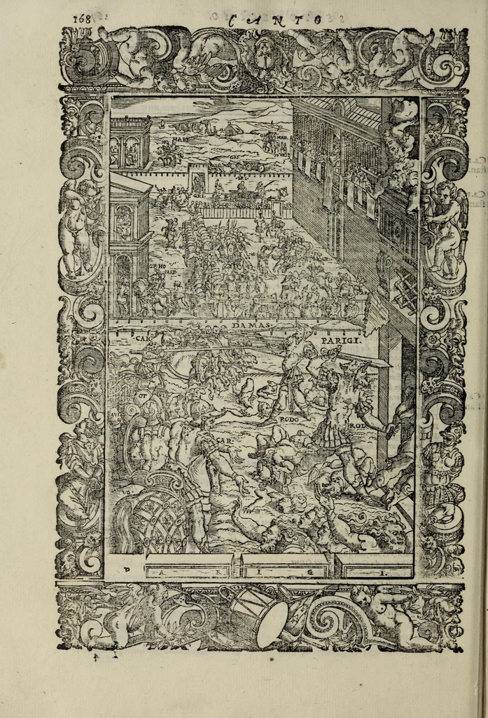 An illustration from Orlando furioso, 1584, leaf 190