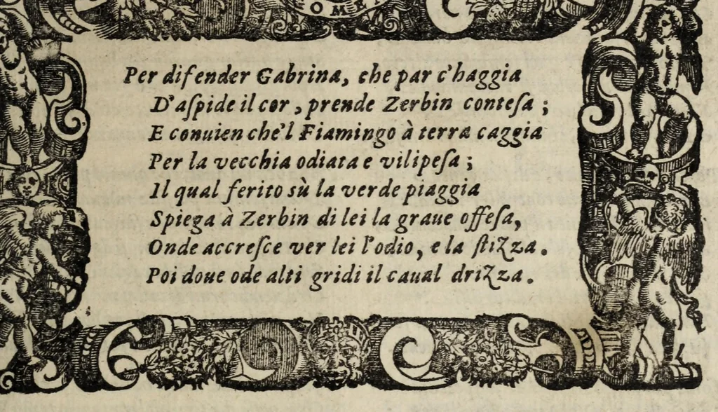 An illustration from Orlando furioso, 1584, leaf 249