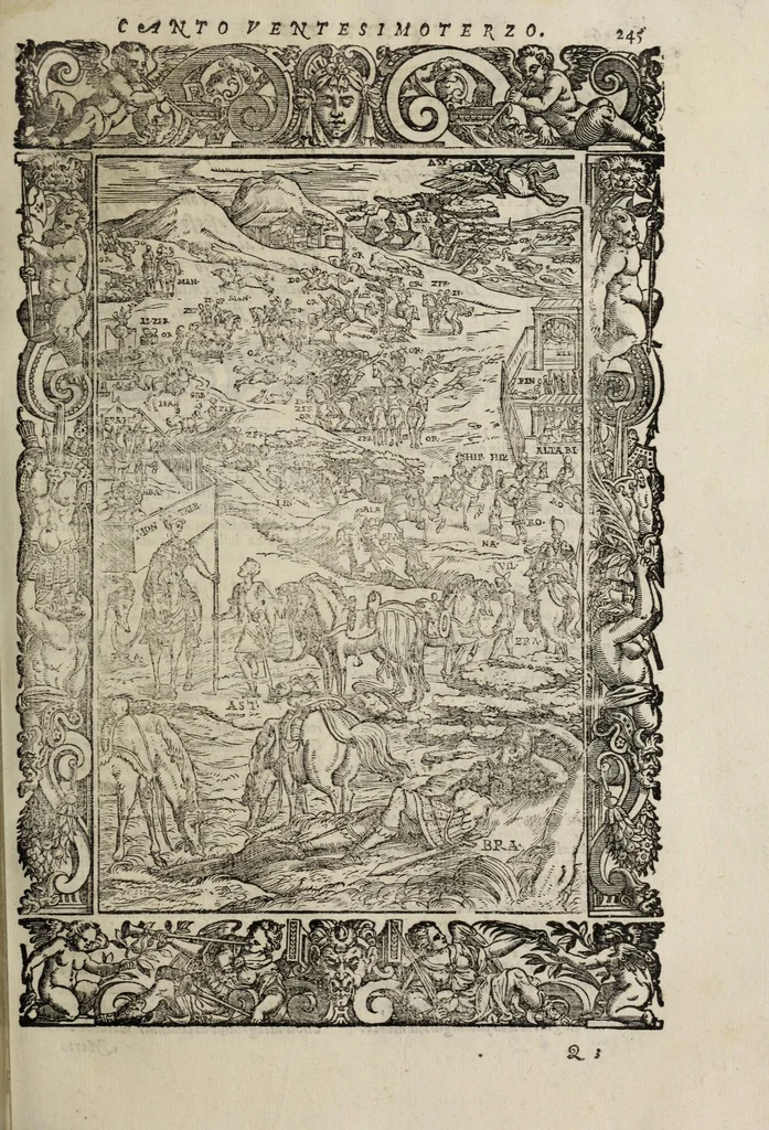 An illustration from Orlando furioso, 1584, leaf 267