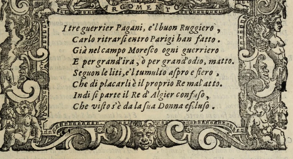 An illustration from Orlando furioso, 1584, leaf 321