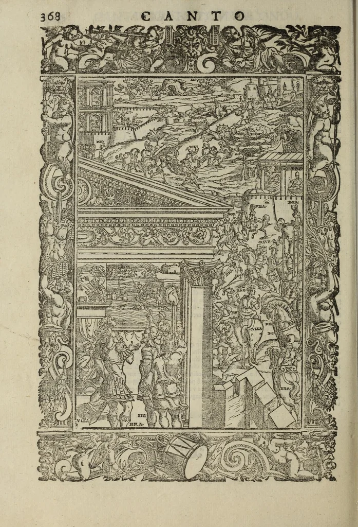 An illustration from Orlando furioso, 1584, leaf 390