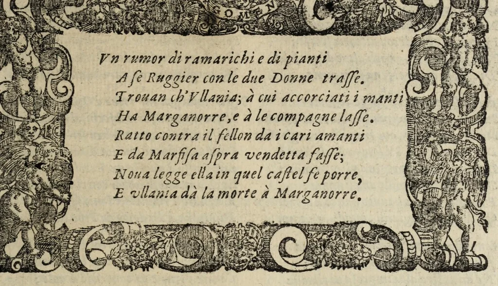 An illustration from Orlando furioso, 1584, leaf 435