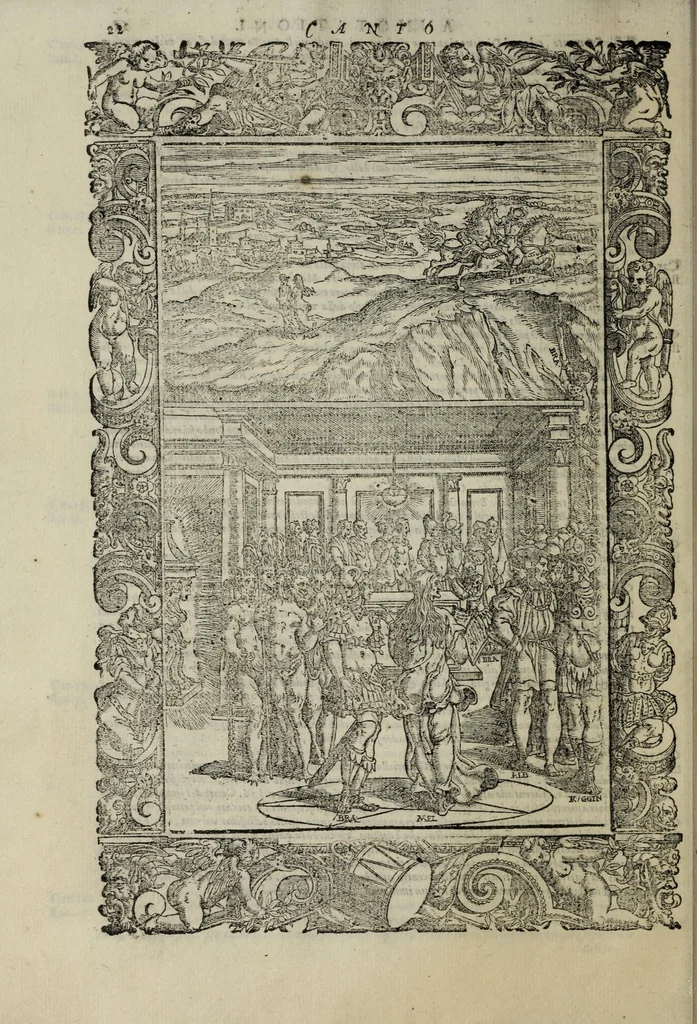 An illustration from Orlando furioso, 1584, leaf 44
