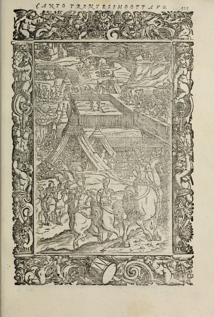 An illustration from Orlando furioso, 1584, leaf 447
