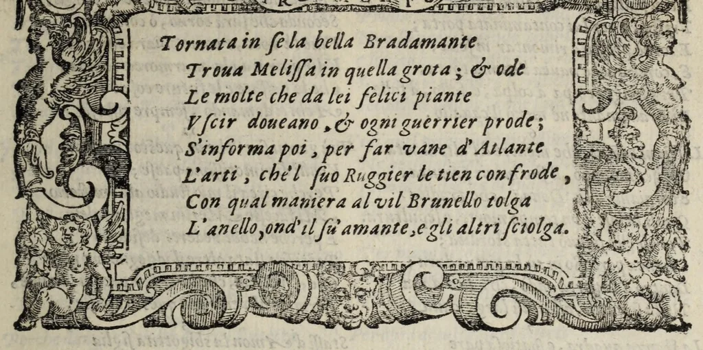 An illustration from Orlando furioso, 1584, leaf 45