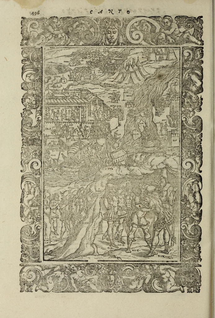 An illustration from Orlando furioso, 1584, leaf 518