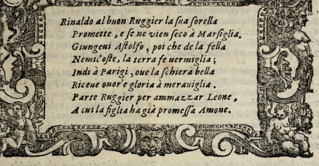 An illustration from Orlando furioso, 1584, leaf 519