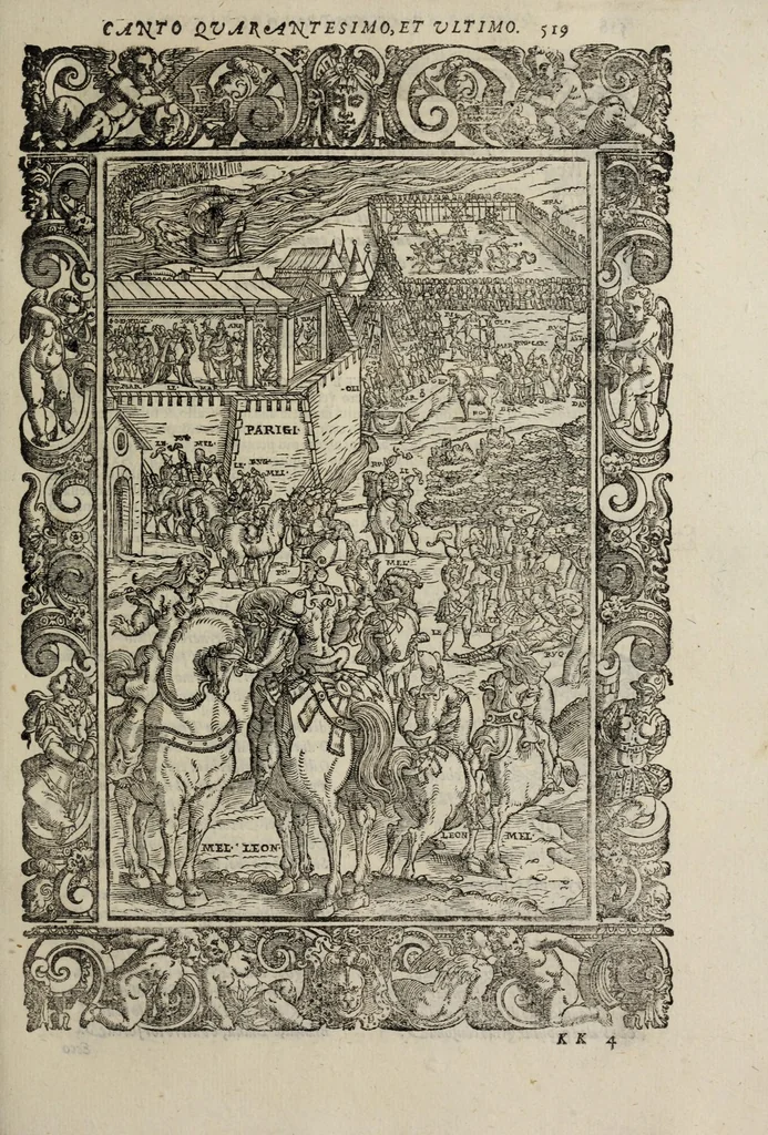 An illustration from Orlando furioso, 1584, leaf 541