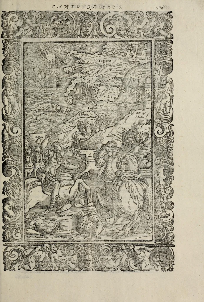 An illustration from Orlando furioso, 1584, leaf 591