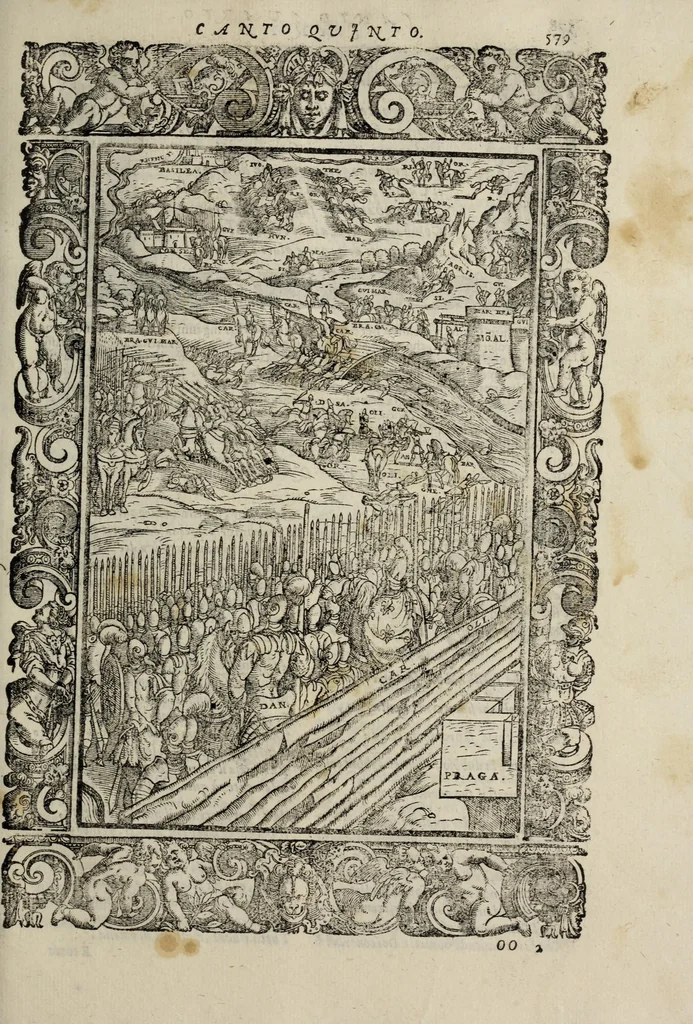 An illustration from Orlando furioso, 1584, leaf 601