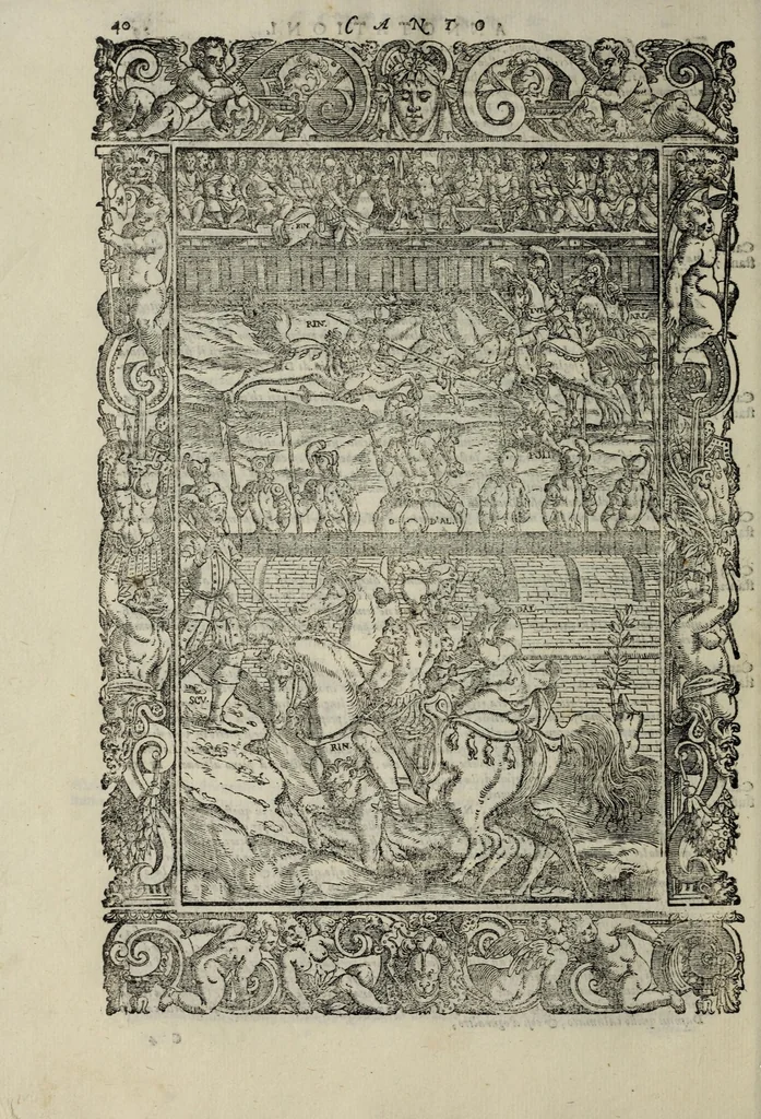 An illustration from Orlando furioso, 1584, leaf 62