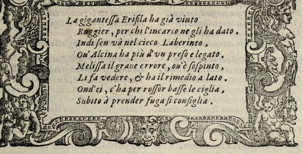 An illustration from Orlando furioso, 1584, leaf 83