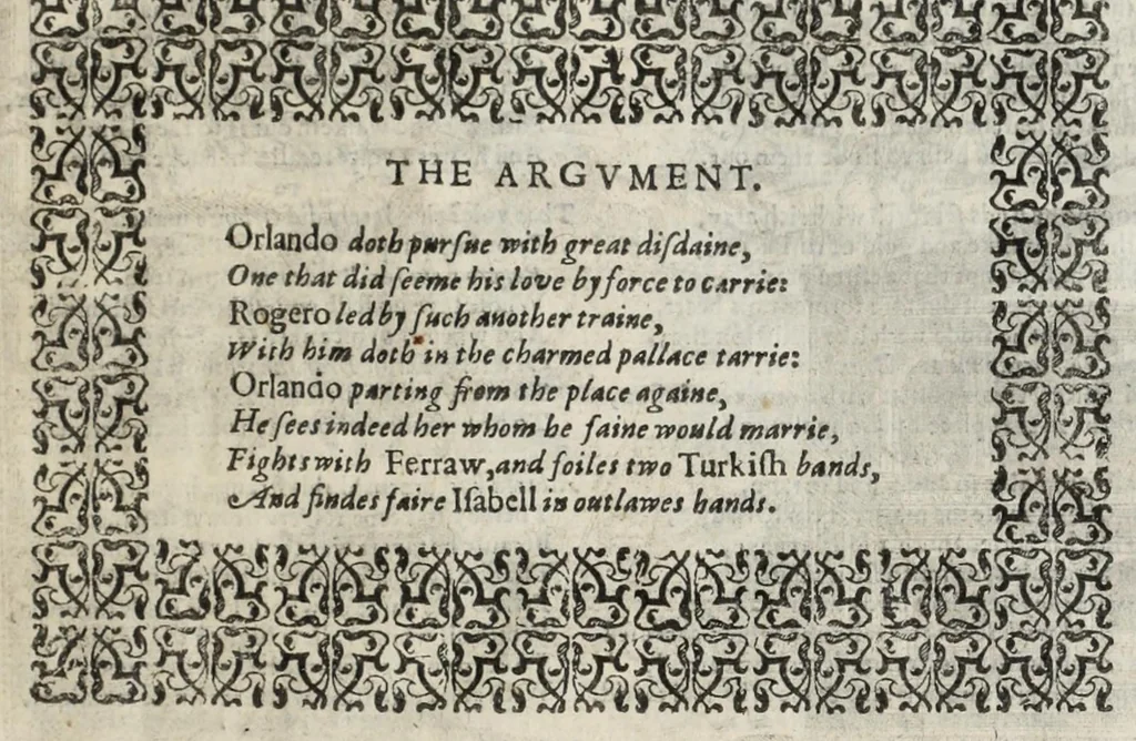 An illustration from Orlando furioso in English heroical verse, 1634, leaf 113