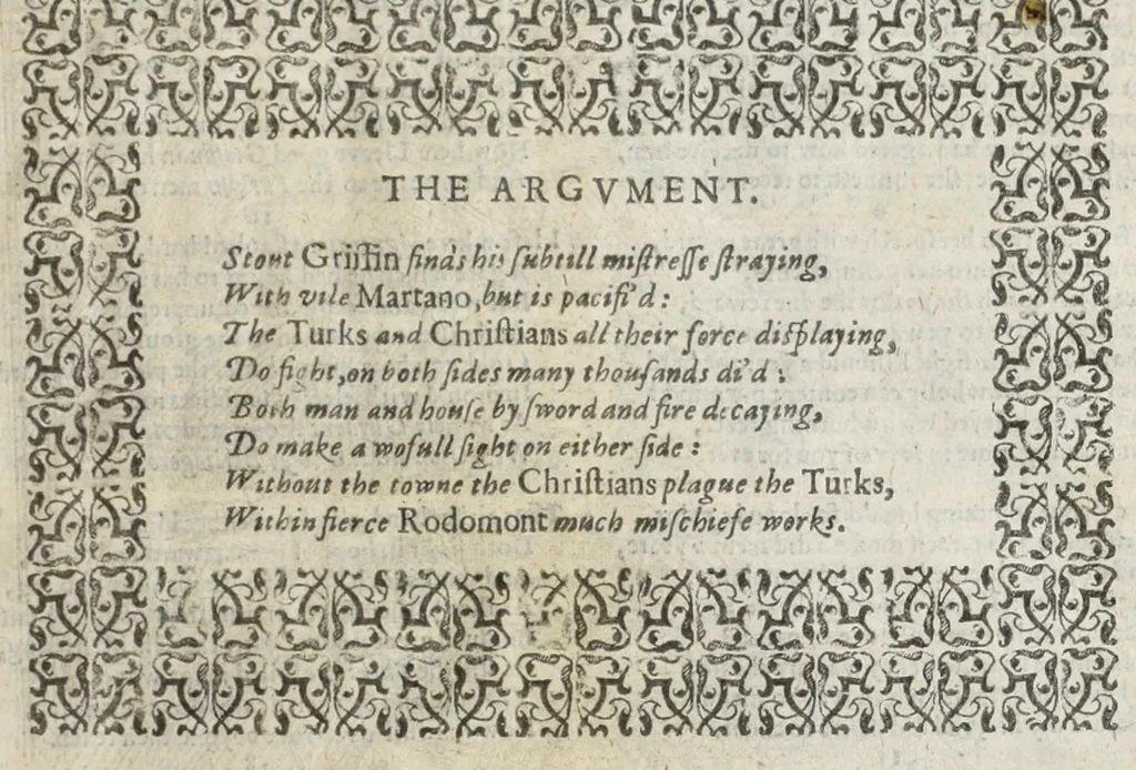 An illustration from Orlando furioso in English heroical verse, 1634, leaf 145