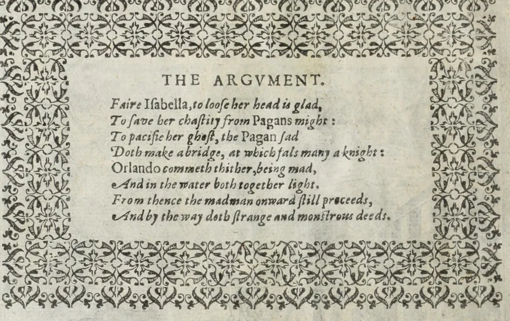 An illustration from Orlando furioso in English heroical verse, 1634, leaf 258