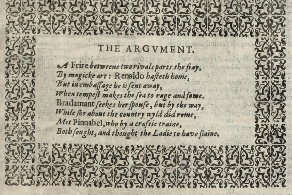 An illustration from Orlando furioso in English heroical verse, 1634, leaf 33