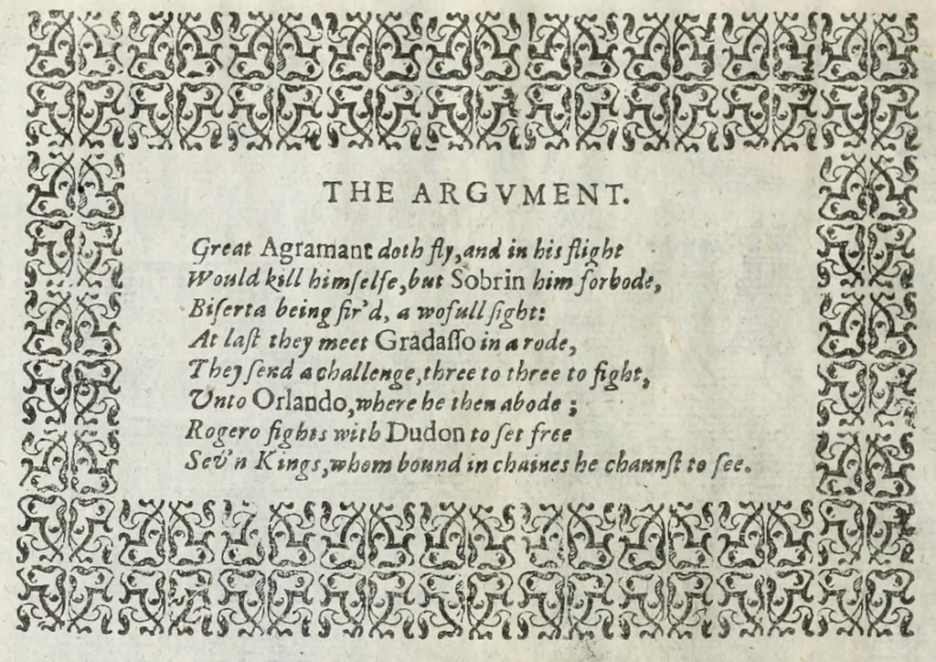 An illustration from Orlando furioso in English heroical verse, 1634, leaf 358