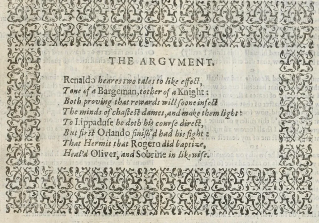An illustration from Orlando furioso in English heroical verse, 1634, leaf 383