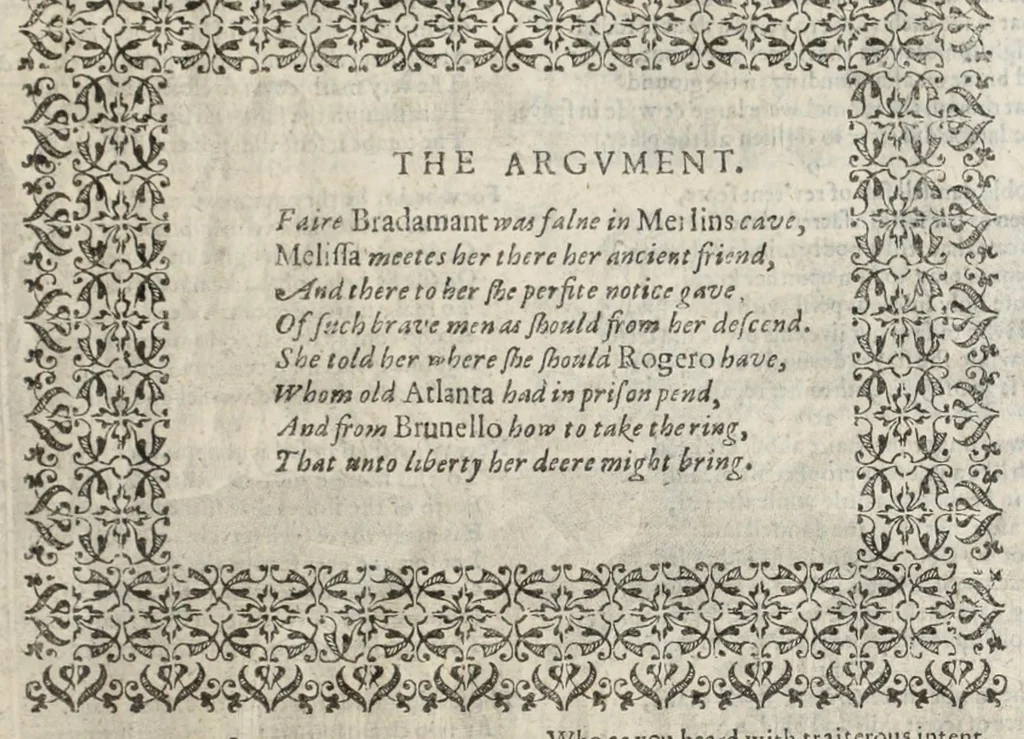 An illustration from Orlando furioso in English heroical verse, 1634, leaf 41
