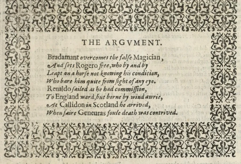 An illustration from Orlando furioso in English heroical verse, 1634, leaf 49