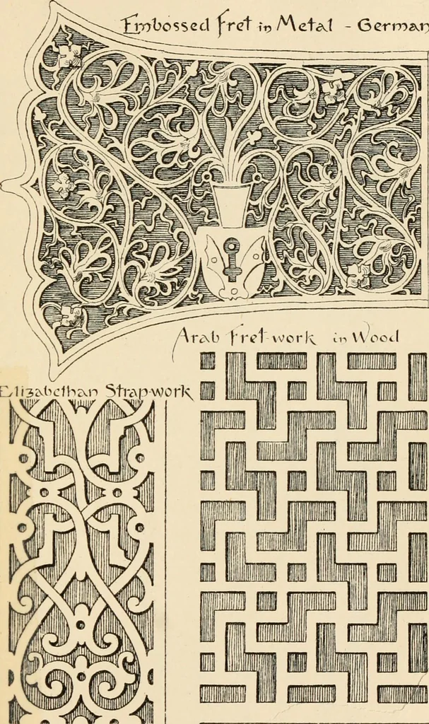 An illustration from Ornamental design, embracing The Anatomy of pattern : The planning of ornament; The application of ornament, 1888, leaf 418