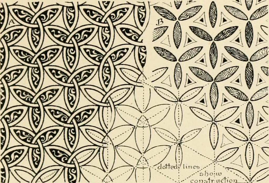 An illustration from Ornamental design, embracing The Anatomy of pattern : The planning of ornament; The application of ornament, 1888, leaf 96
