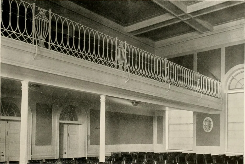 An illustration from Ornamental iron work : stairs, fire-escapes, marquises, gates, railings, grilles, fences., 1915, leaf 24