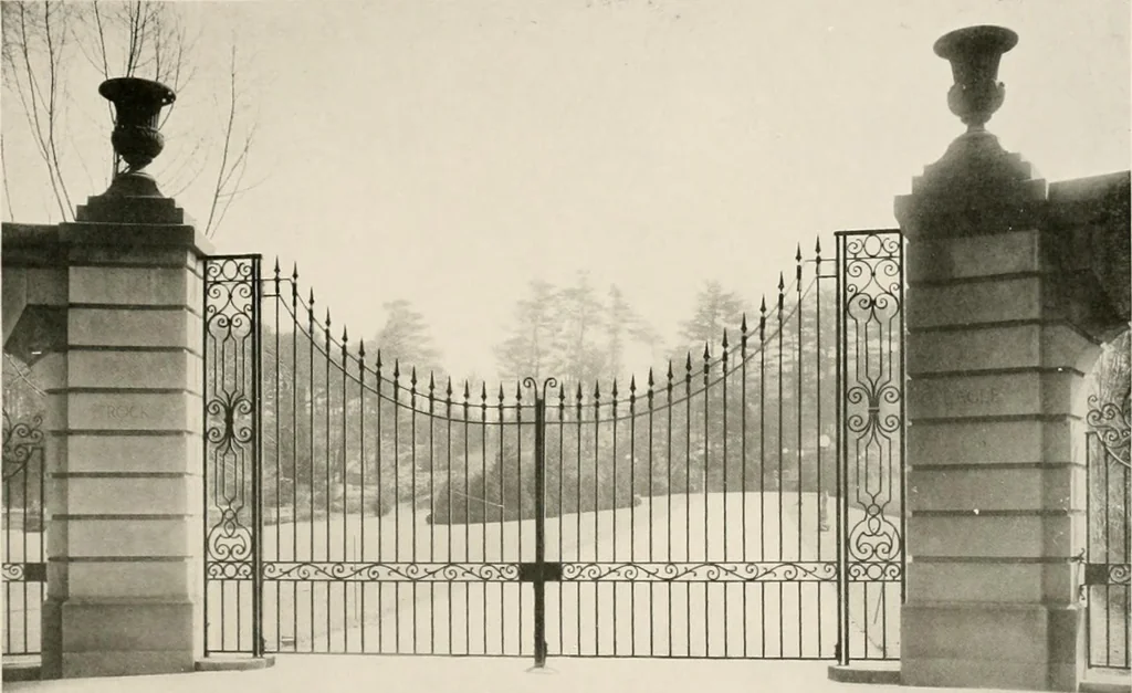 An illustration from Ornamental iron work : stairs, fire-escapes, marquises, gates, railings, grilles, fences., 1915, leaf 26