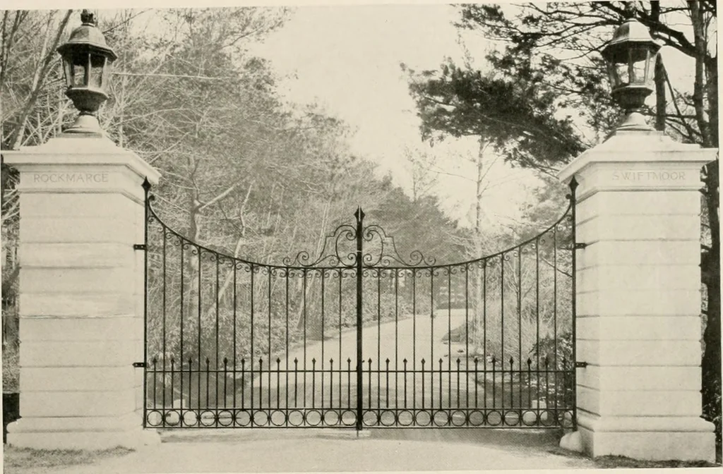 An illustration from Ornamental iron work : stairs, fire-escapes, marquises, gates, railings, grilles, fences., 1915, leaf 30