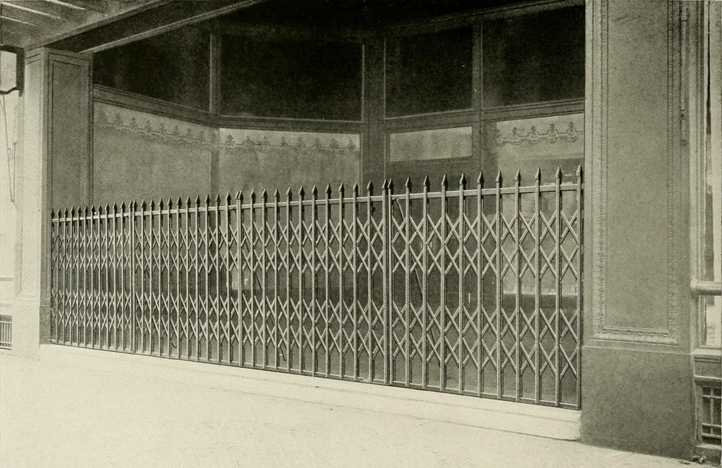 An illustration from Ornamental iron work : stairs, fire-escapes, marquises, gates, railings, grilles, fences., 1915, leaf 39