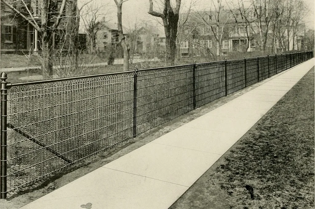 An illustration from Ornamental iron work : stairs, fire-escapes, marquises, gates, railings, grilles, fences., 1915, leaf 45