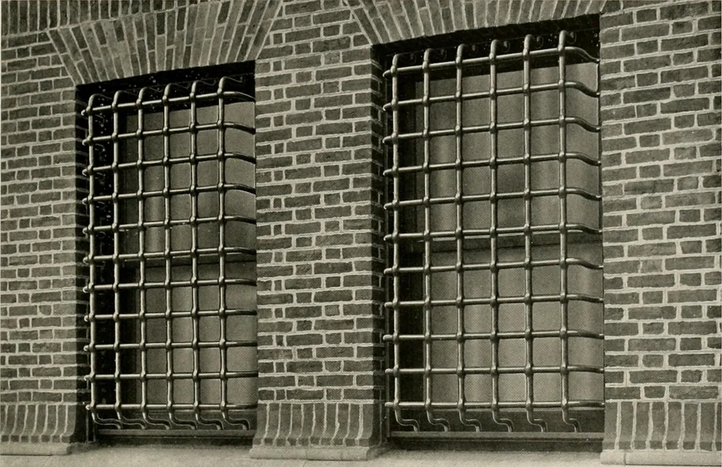 An illustration from Ornamental iron work : stairs, fire-escapes, marquises, gates, railings, grilles, fences., 1915, leaf 48