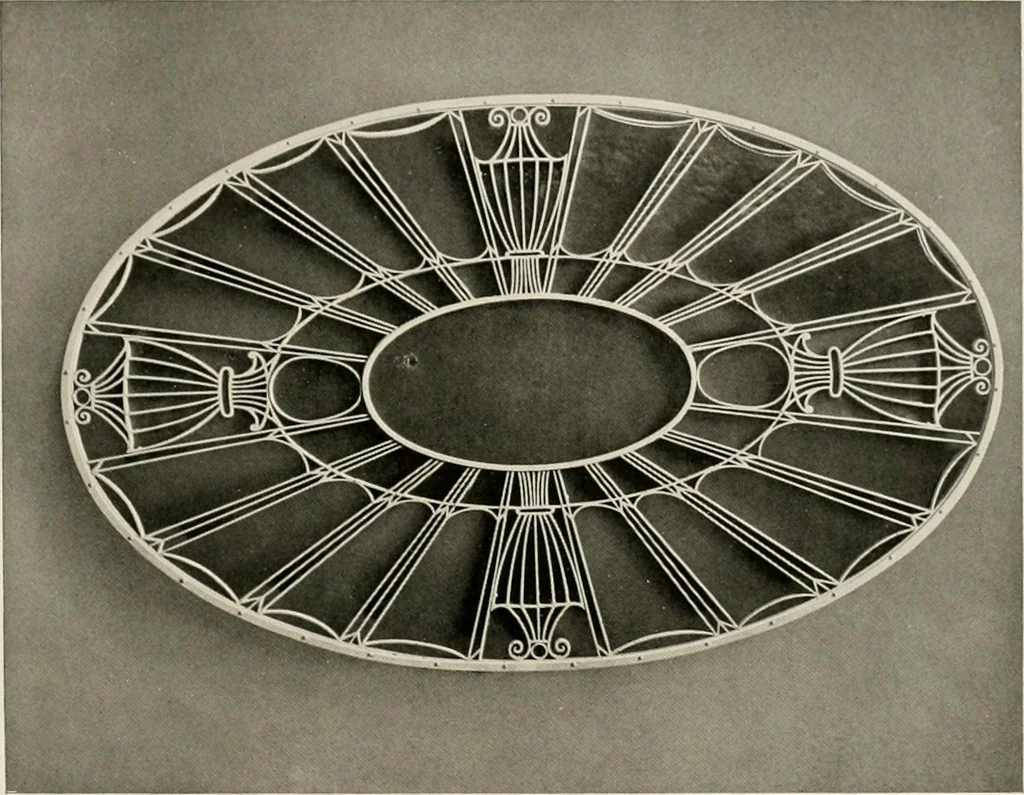 An illustration from Ornamental iron work : stairs, fire-escapes, marquises, gates, railings, grilles, fences., 1915, leaf 50