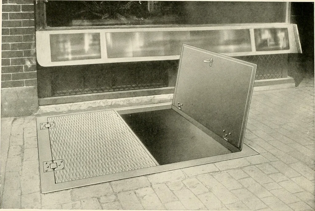 An illustration from Ornamental iron work : stairs, fire-escapes, marquises, gates, railings, grilles, fences., 1915, leaf 57