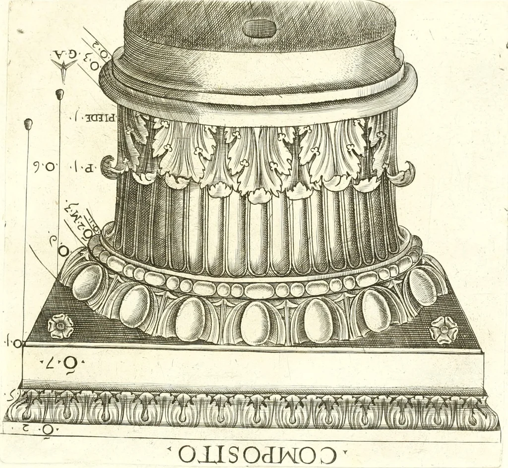 An illustration from Ornamenti d'architettura ritrovati fra le ruine delle antiche fabriche di Roma, nuovamente dati in luce, 1537, leaf 12