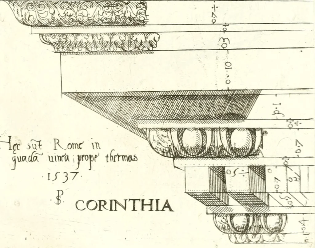 An illustration from Ornamenti d'architettura ritrovati fra le ruine delle antiche fabriche di Roma, nuovamente dati in luce, 1537, leaf 20