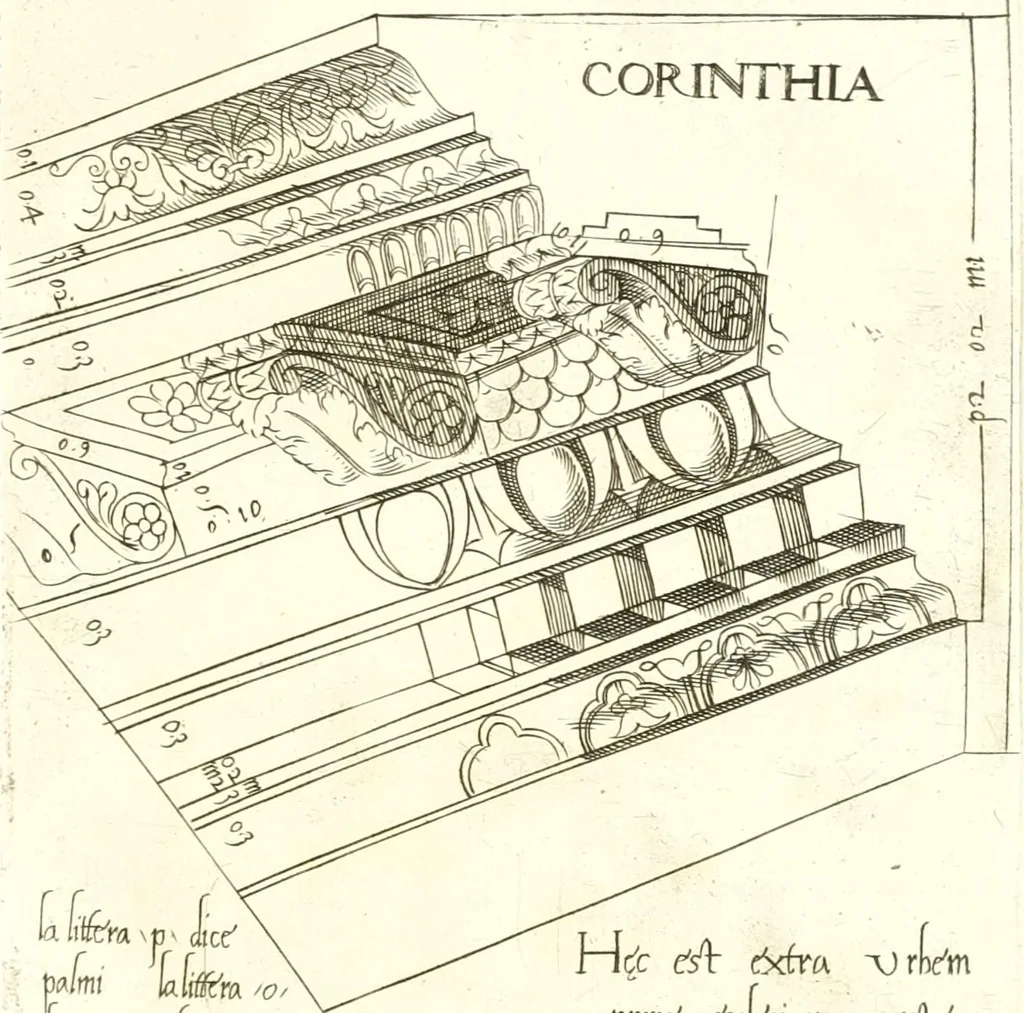 An illustration from Ornamenti d'architettura ritrovati fra le ruine delle antiche fabriche di Roma, nuovamente dati in luce, 1537, leaf 22