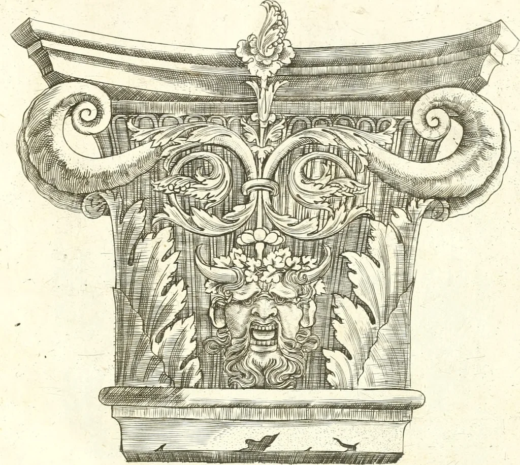 An illustration from Ornamenti d'architettura ritrovati fra le ruine delle antiche fabriche di Roma, nuovamente dati in luce, 1537, leaf 6