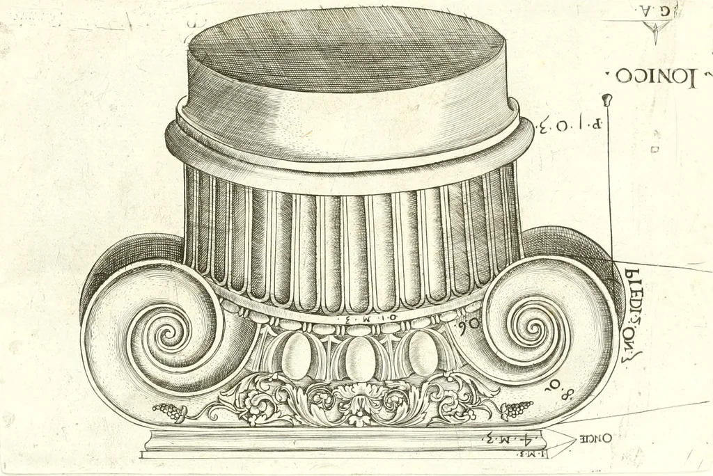 An illustration from Ornamenti d'architettura ritrovati fra le ruine delle antiche fabriche di Roma, nuovamente dati in luce, 1537, leaf 8