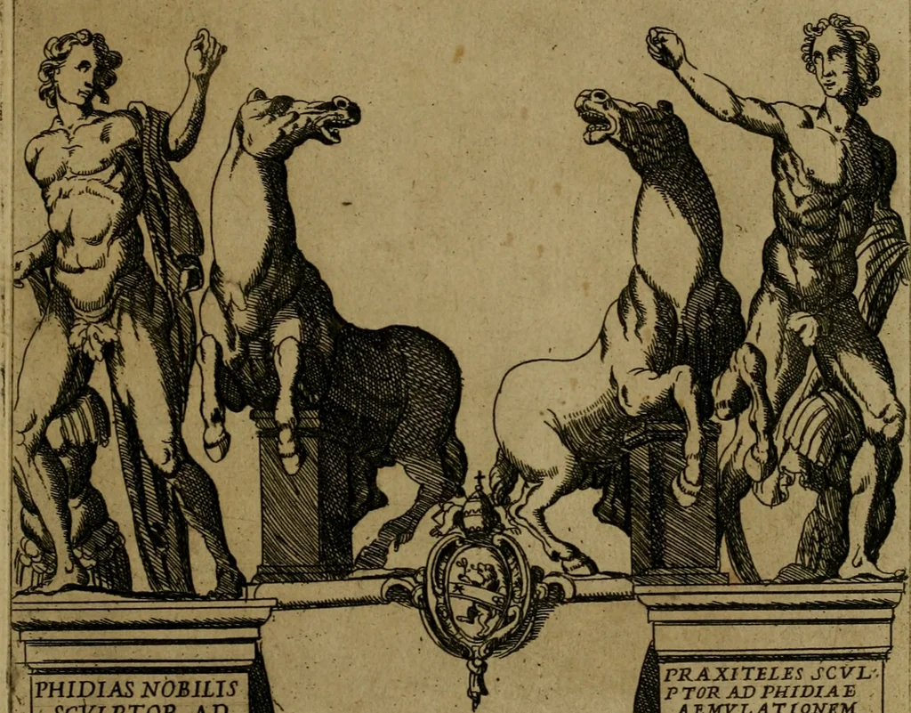 An illustration from Ornamenti di fabriche antiche et moderne dell'alma città di Roma : con le sue dichiarationi fatte da Bartolommeo Rossi fiorentino, 1600, leaf 10